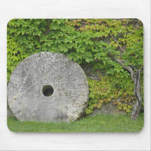 Grinding stone, Castle Banfi in Tuscany region, Mouse Mat