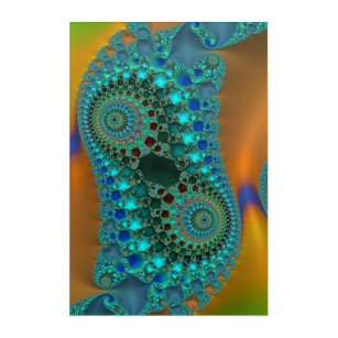 Grinding The Gears Colourful Fractal Abstract Acrylic Print