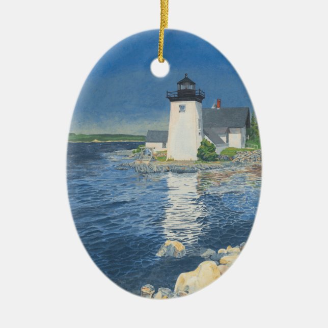 Grindle Point Lighthouse Ceramic Tree Decoration (Front)