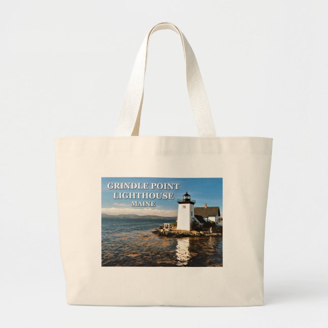 Grindle Point Lighthouse, Maine Jumbo Tote Bag (Front)
