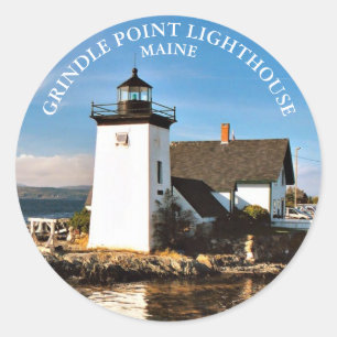 Grindle Point Lighthouse, Maine Round Stickers