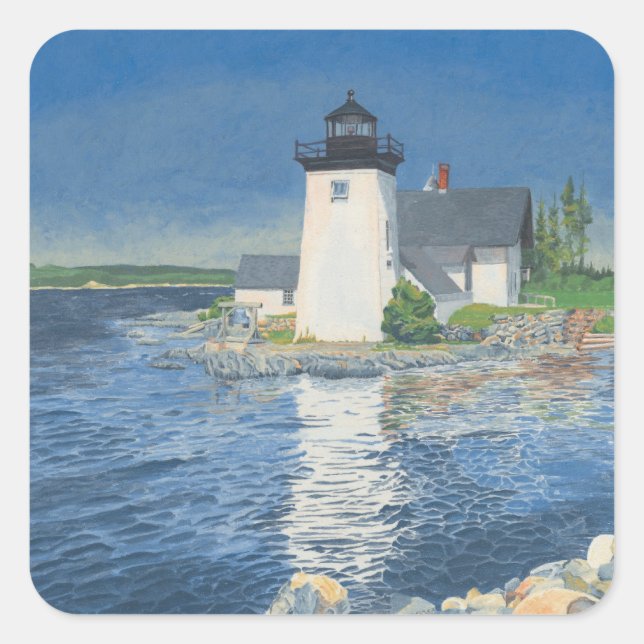 Grindle Point Lighthouse Square Sticker (Front)