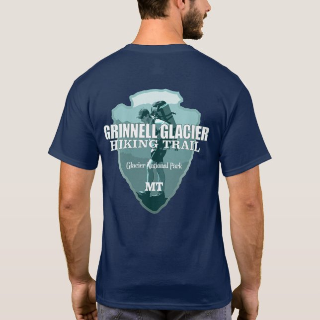 Grinnell Glacier Hiking Trail (arrowhead T) T-Shirt (Back)