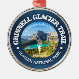 Grinnell Glacier Trail Metal Tree Decoration