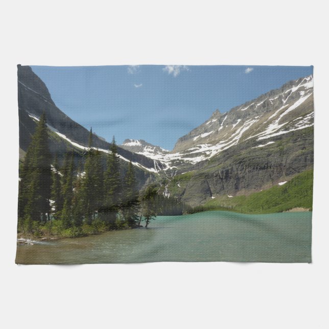 Grinnell Lake at Glacier National Park Tea Towel (Horizontal)