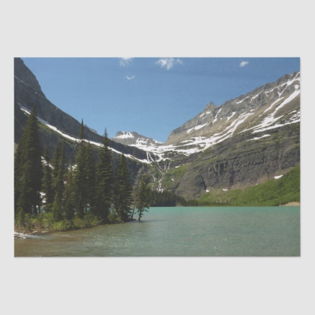 Grinnell Lake at Glacier National Park Tissue Paper (Front)
