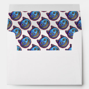 Grinning Blue Cat Vintage Halloweenies Envelope