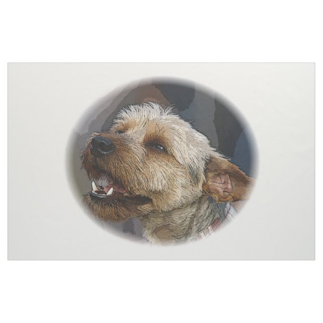 Grinning Border Terrier Cross Fabric (Yard)