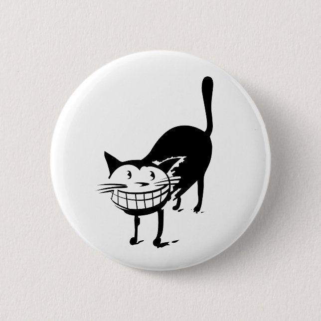 Grinning Cat 6 Cm Round Badge (Front)