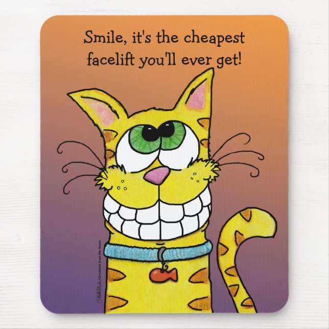 Grinning Cat Mouse Mat (Front)