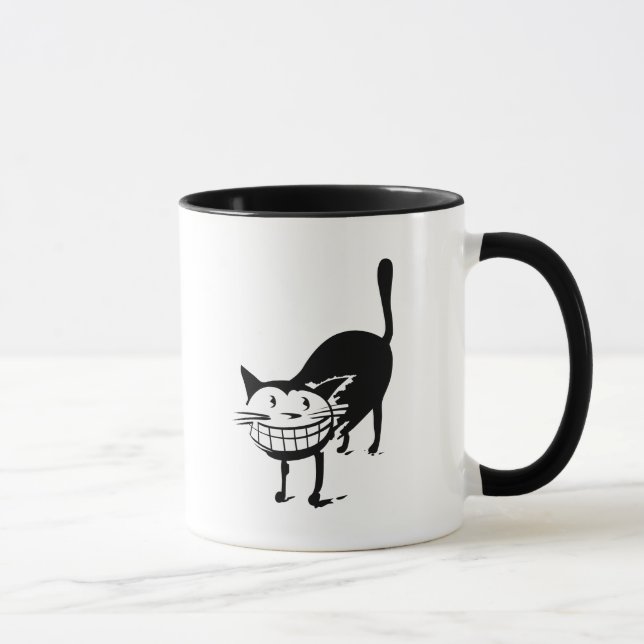 Grinning Cat Two-Tone Coffee Mug (Right)