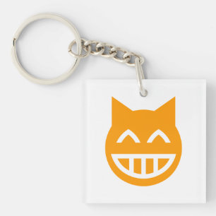 Grinning Emoji Cat Key Ring