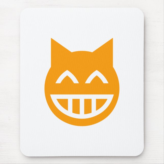 Grinning Emoji Cat Mouse Mat (Front)