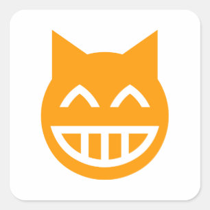 Grinning Emoji Cat Square Sticker