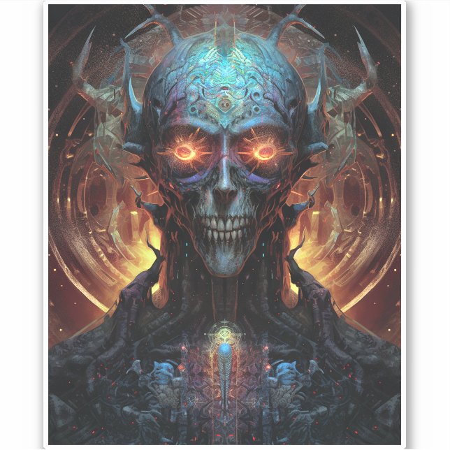 Grinning Evil Alien Man Sci-Fi Art (Front)