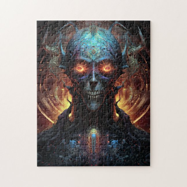 Grinning Evil Alien Man Sci-Fi Art Jigsaw Puzzle (Vertical)
