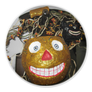 Grinning face ceramic knob