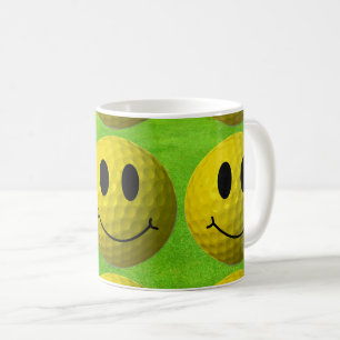 Grinning Face Golf Ball Coffee Mug