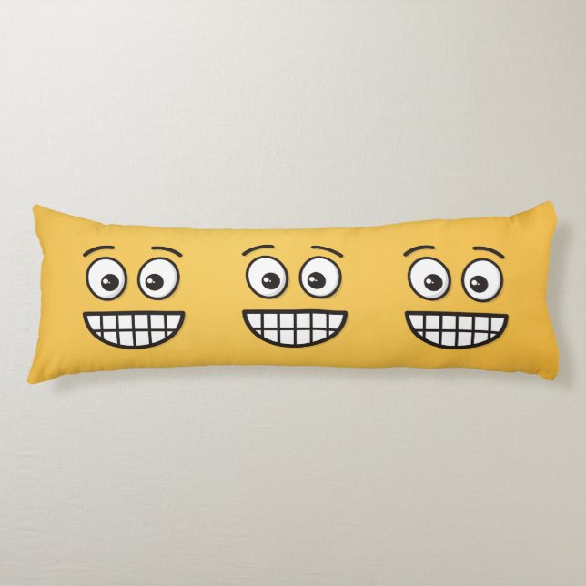 Grinning Face with Open Eyes Body Cushion (Front)