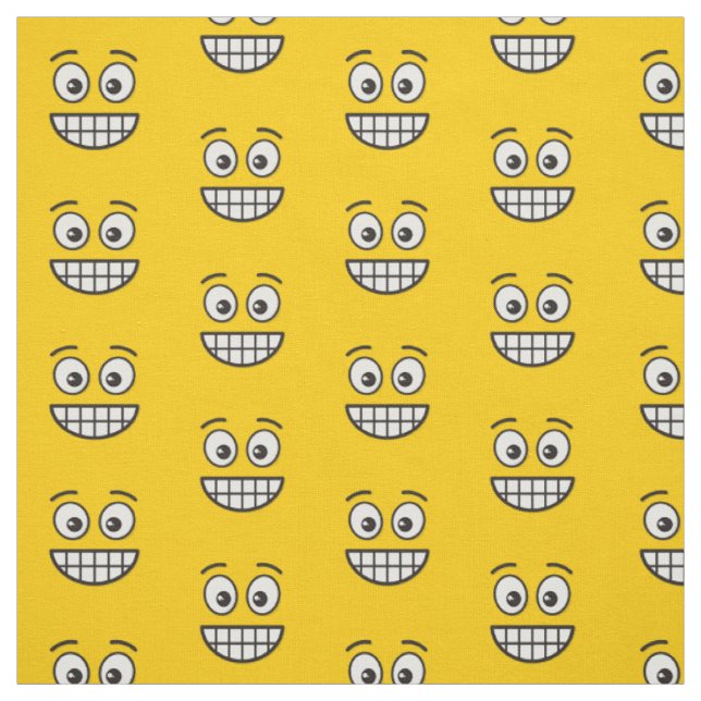 Grinning Face with Open Eyes Fabric (Swatch)