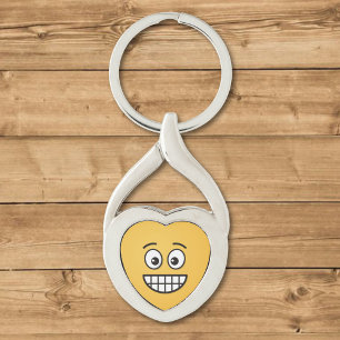 Grinning Face with Open Eyes Key Ring