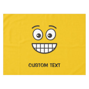 Grinning Face with Open Eyes Tablecloth