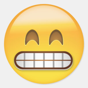 Grinning Face With Smiling Eyes Emoji Classic Round Sticker