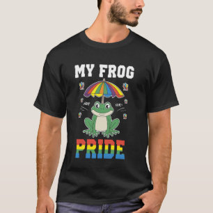 Grinning Frog Under Rainbow Umbrella T-Shirt