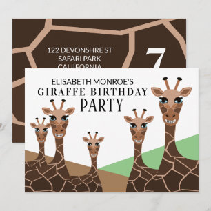 Grinning Giraffes, Giraffe Birthday Party Invitation