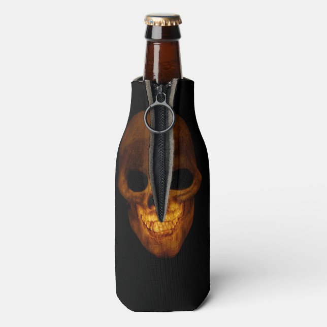 Grinning Golden Skull Split Head Bottle Cooler (Bottle Back)