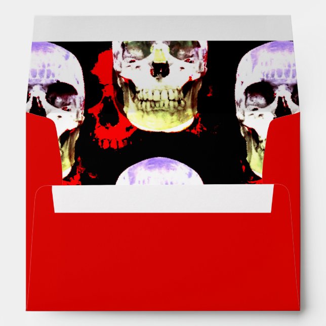 Grinning Halloween skulls Envelope (Back (Bottom))