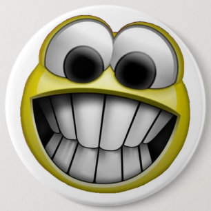 Grinning Happy Face 6 Cm Round Badge
