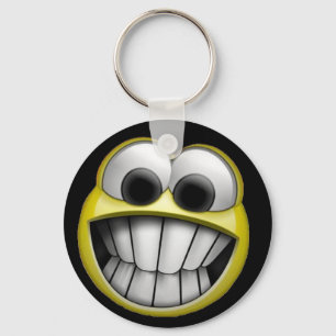 Grinning Happy Face Key Ring