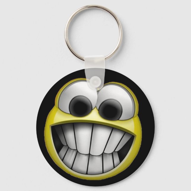 Grinning Happy Face Key Ring (Front)