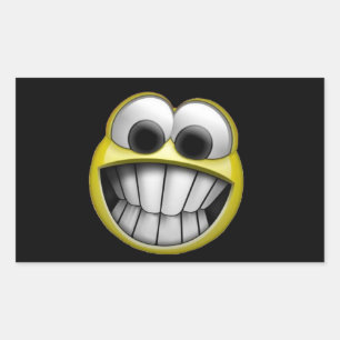 Grinning Happy Face Rectangular Sticker