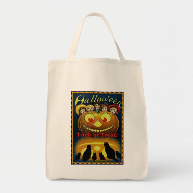 Grinning Jack o' Lantern &  Children Halloween Bag (Front)