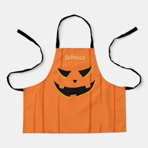 Grinning Jack O' Lantern Pumpkin Halloween Kids Apron