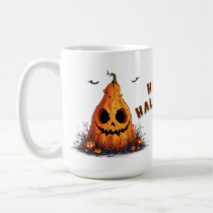 Grinning Pumpkin With a Ghoulish Expression Coffee Mug
