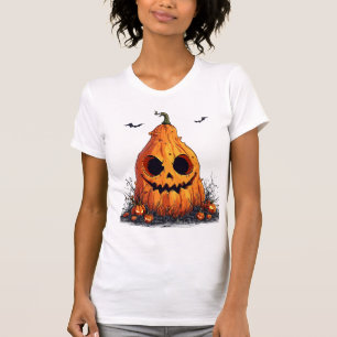 Grinning Pumpkin With a Ghoulish Expression T-Shirt