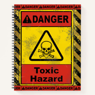 Grinning Skull, Toxic Chemical Waste Bio Hazard Notebook