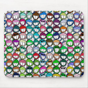 Grins on mouse mat