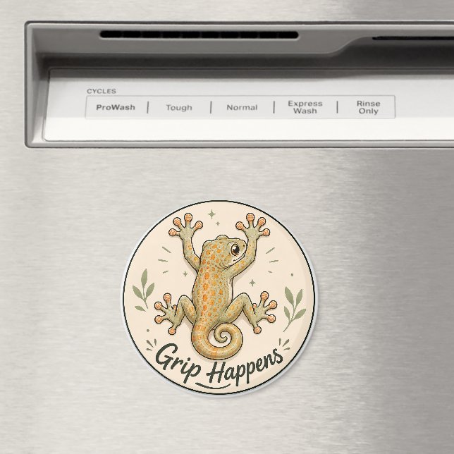 Grip Happens, Gecko Fridge Magnet. Magnet (In Situ (Dishwasher))
