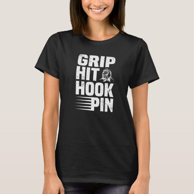 Grip Hit Hook Pin  Arm Wrestling T-Shirt (Front)