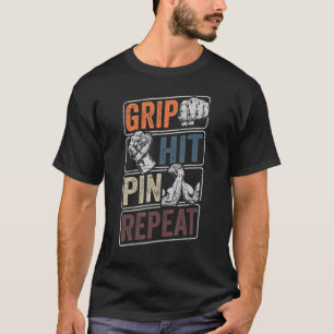 Grip Hit Pin Repeat - Vintage Arm Wrestling Men_1 T-Shirt
