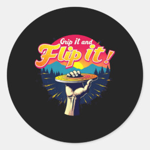 Grip It And Flip It Funny Disc Golf Player Mens Gr Classic Round Sticker