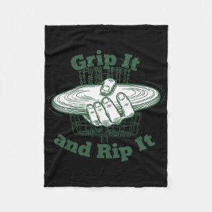 Grip It And Rip It Disc Golf Flying Disc  Fleece Blanket