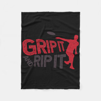 Grip It And Rip It Funny Frisbee Sport Team Player Fleece Blanket