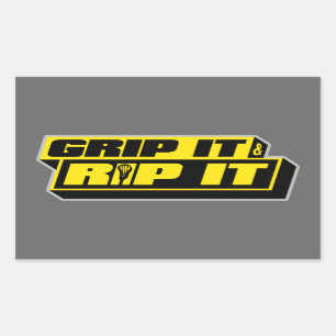 Grip It and Rip It Rectangular Sticker