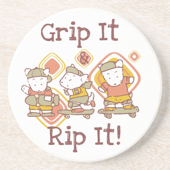 Grip It and Rip It Skateboarding Coaster (Front)