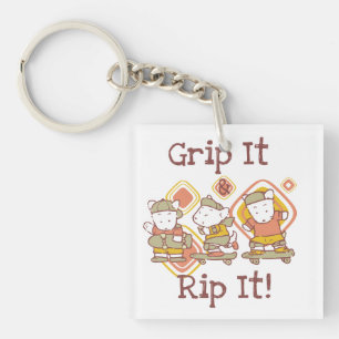 Grip It and Rip It Skateboarding Key Ring